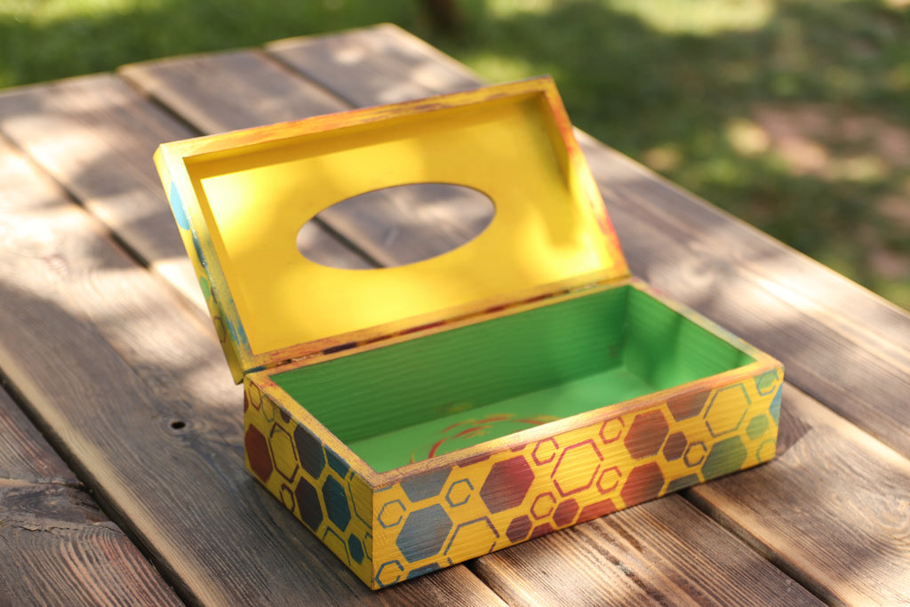 Box na kapesníky – Barevná geometrie