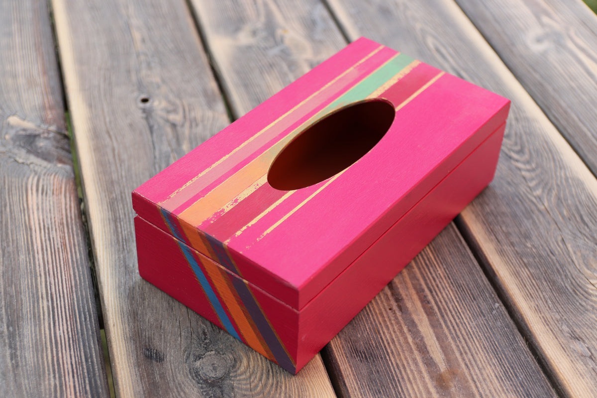 Box na kapesníky – Barevné linie