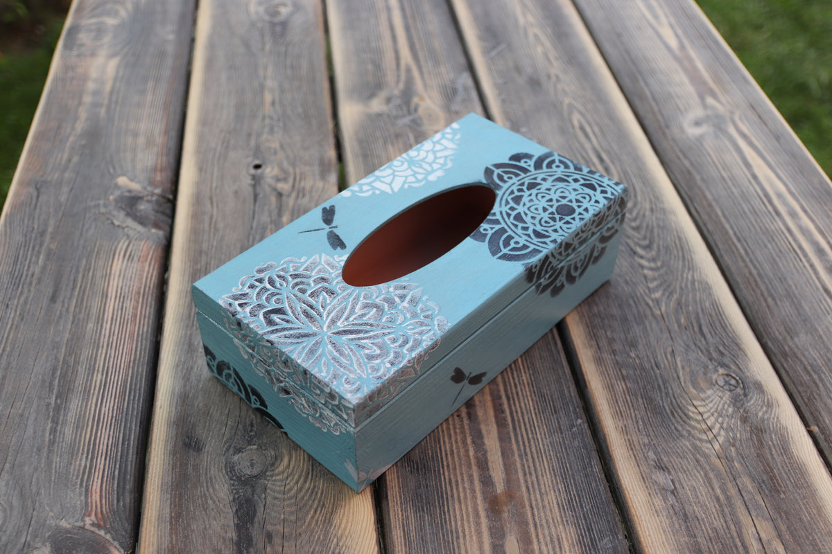 Box na kapesníky – Tyrkysová mandala