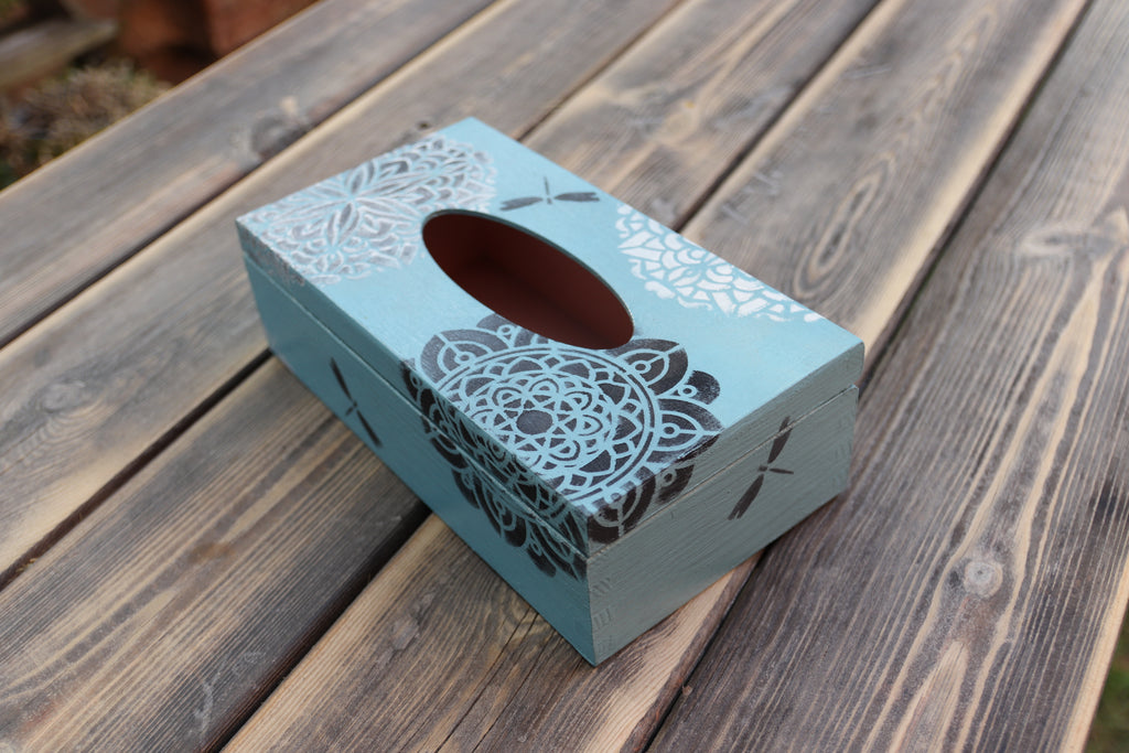 Box na kapesníky – Tyrkysová mandala