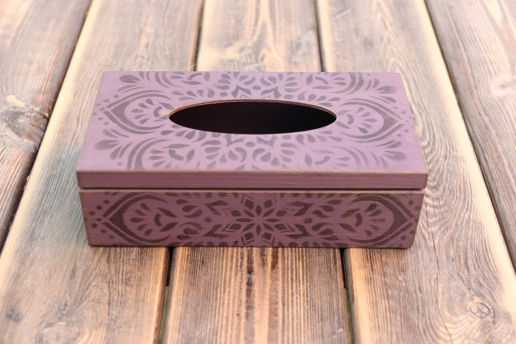 Box na kapesníky – Ornament v levanduli