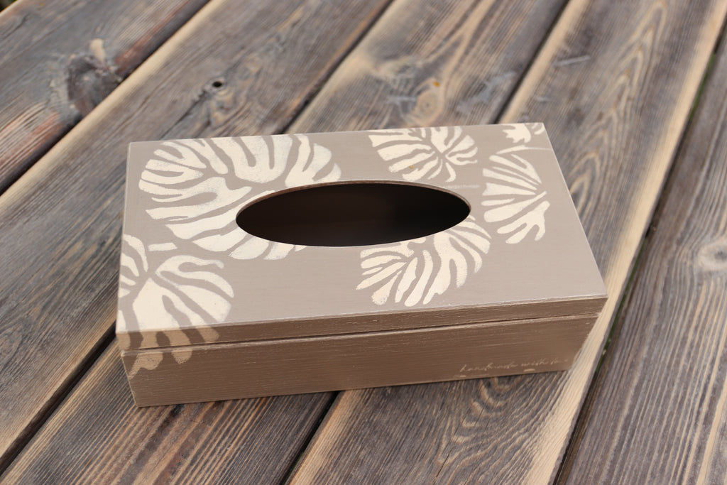 Box na kapesníky – Přírodní monstera